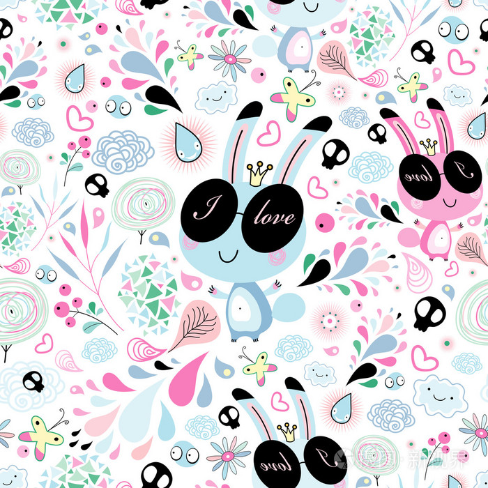 快乐的兔子图案