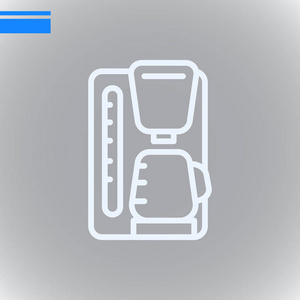 咖啡壶平面图标, 矢量, 插图