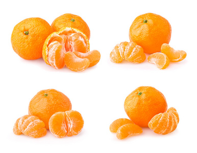 一组熟柑橘片