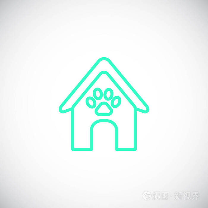 狗的房子图标, 矢量插图