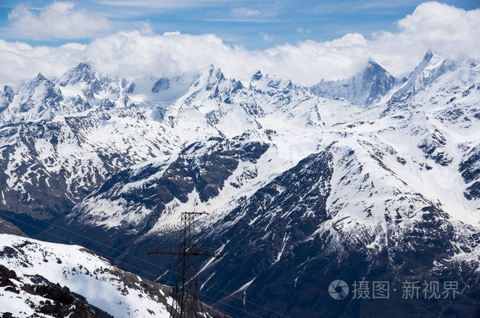 在俄罗斯的高加索山脉