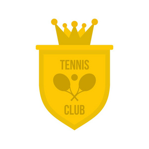 网球俱乐部图标，平面样式的徽章