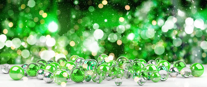 绿色和白色圣诞小3d 渲染