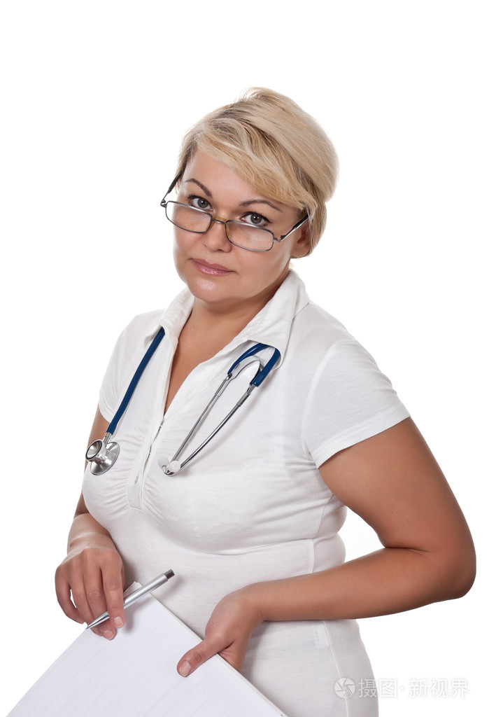 带听诊器的女性医生