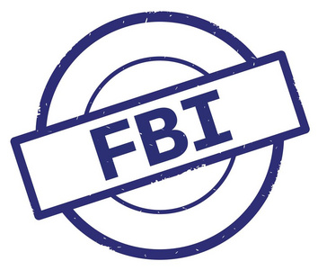 fbi 的文字, 写在蓝色简单的圆圈邮票照片