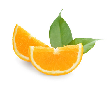 白色背景鲜橙片