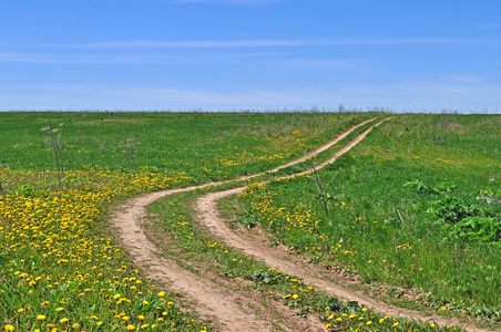 田野里的乡间土路