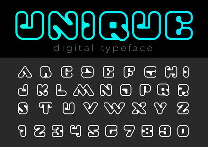 方形数字矢量字体设计