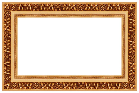 空镜框金色的镜框.空白.孤立照片