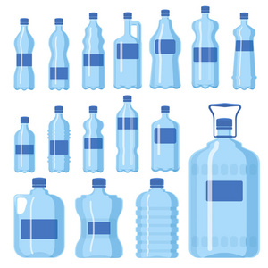 干净的空白塑料水瓶向量空白蓝色干净的液体水液空白模板剪影图照片