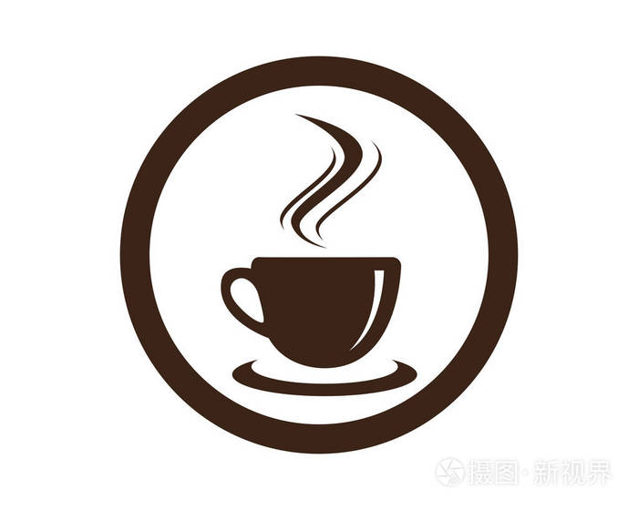 咖啡杯徽标模板矢量图标设计