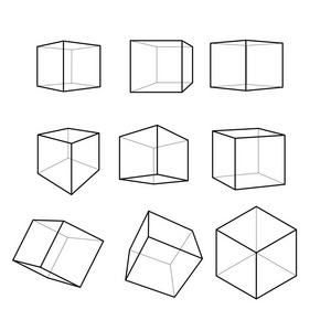 多维数据集建设矢量剪辑艺术集