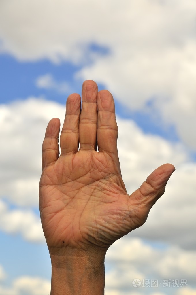 张开手掌特写