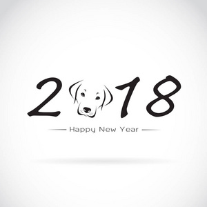 狗的媒介例证, 2018 新年卡片, 狗的年