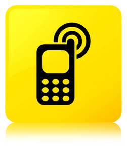 手机铃声图标黄色方形按钮