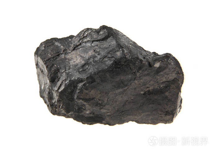 白色背景特写一个孤立的煤