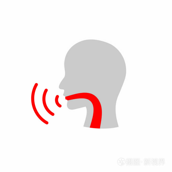 声带图标与人图像矢量图