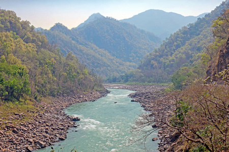 拉克斯曼 Jhula 的印度河恒河