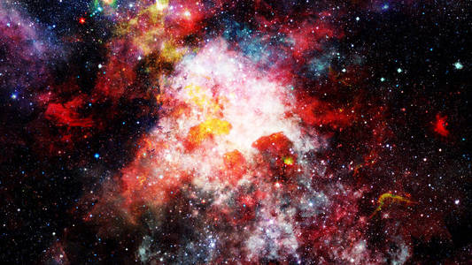 星云和星系在太空深处。这幅图像由美国国家航空航天局提供的元素