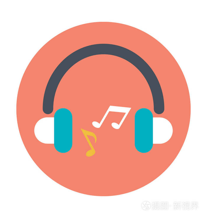 耳机彩色的矢量图标