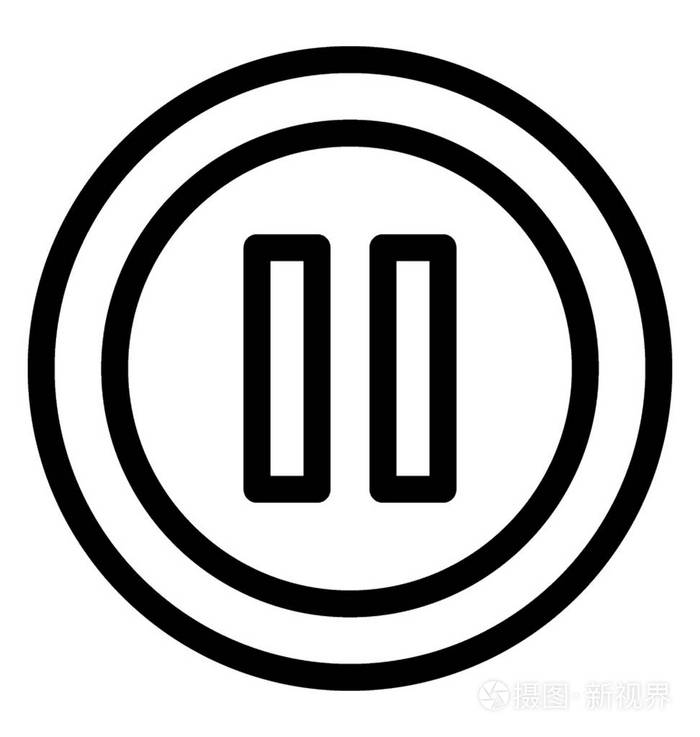 暂停矢量线图标