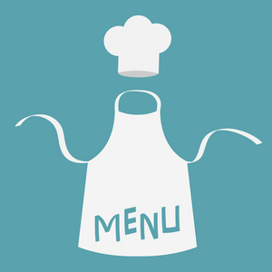 白色空白厨房棉围裙, 矢量插图照片