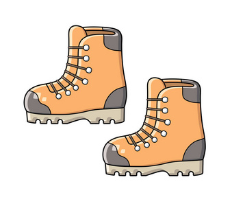 孤立的登山靴插画