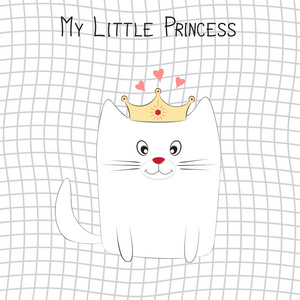 可爱的幻想猫的小公主。T 恤的图形