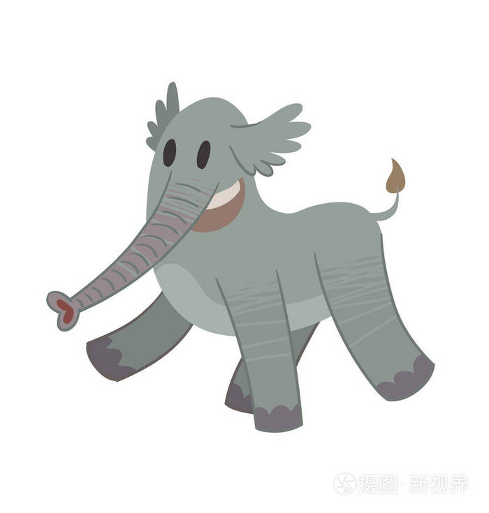 滑稽的灰色大象走在某处