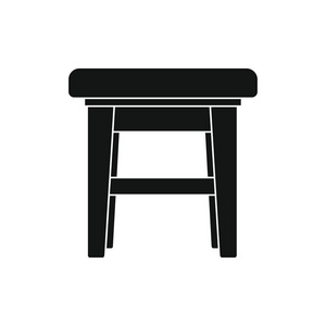 椅子图标。在白色背景下 web 隔离的椅子矢量图标的剪影插图