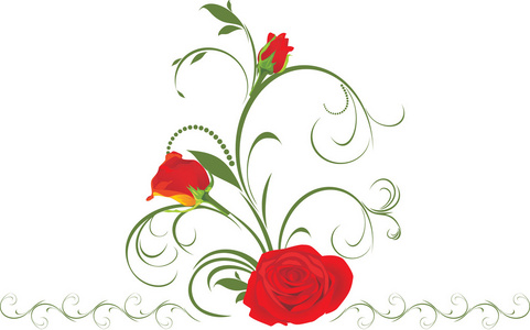 红色玫瑰花饰