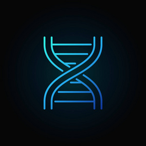 细线样式中的 Dna 链蓝色图标或符号