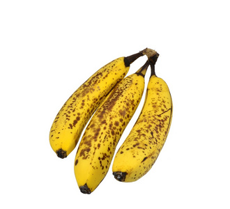 成熟的香蕉上面有棕色斑点