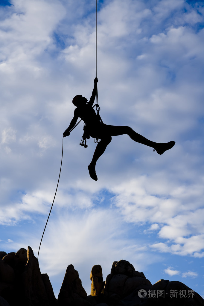攀岩者绳索.