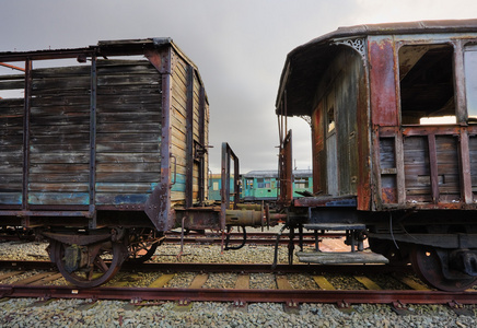 废弃火车车厢图片大全