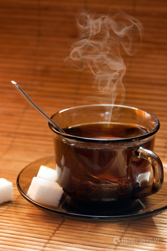 加糖茶的照片杯