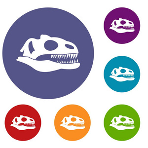 头颅骨的恐龙图标集