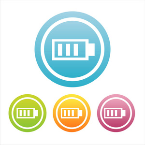 彩色电池标志照片