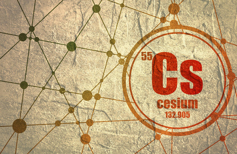 矢量图铯 cs 化学元素图标-矢量图解铯铯化学元素.
