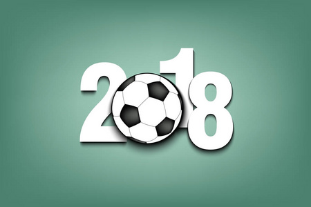 足球和新年数字2018