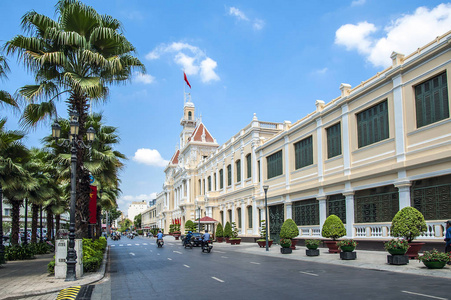 城市人民委员会大厦在法国统治下修造, 胡志明市城市, 越南