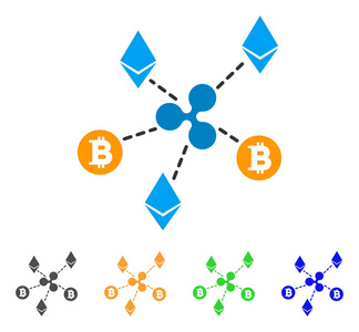 Cryptocurrency 关系向量图标