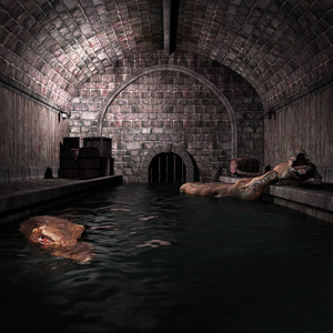 陈列柜里的鳄鱼下水道里的鳄鱼照片