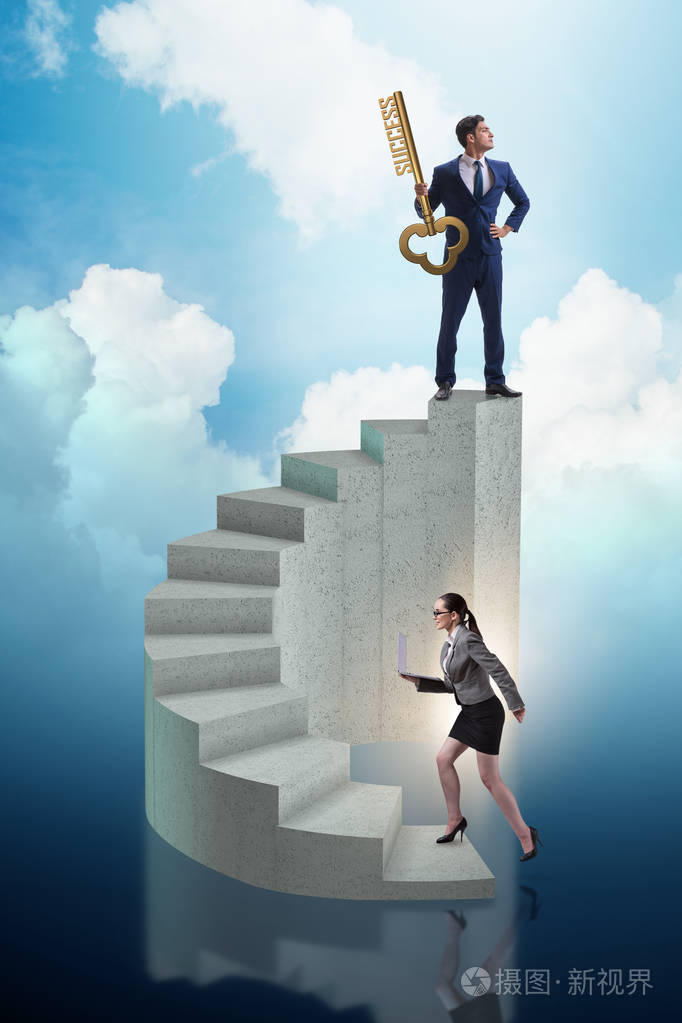 商人与顶部的事业成功的关键