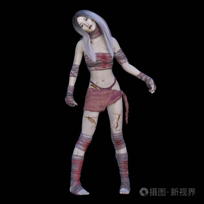 一个女僵尸3dcg渲染