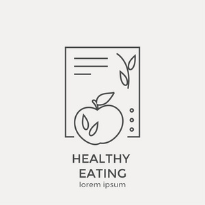 健康饮食图标。平面设计 web 图形元素