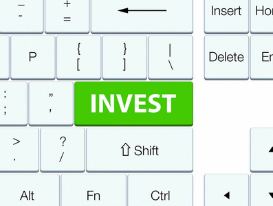 投资软绿色键盘按钮