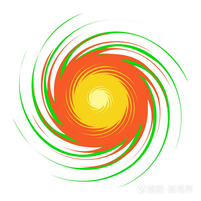 彩色漩涡图标矢量插图