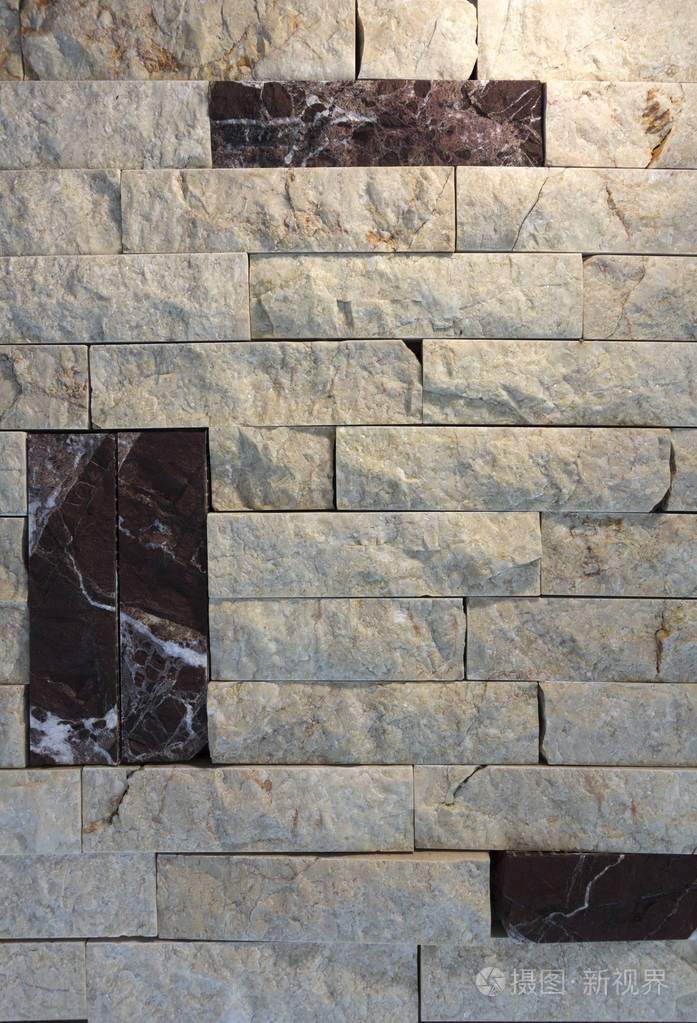 大理石纹理装饰砖, 墙砖由天然石材制成.建筑材料