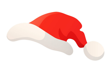 卡通插图的圣诞老人红帽孤立白色。伟大的圣诞装饰卡, 促销广告, 销售横幅